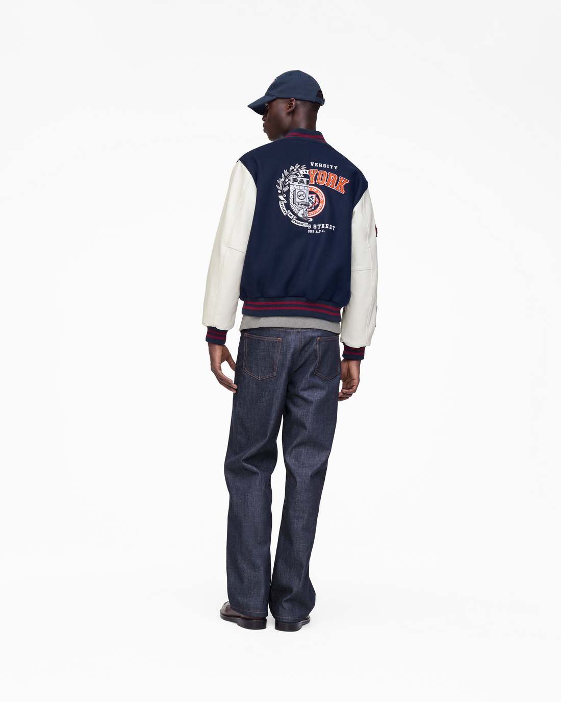 Marc Jacobs The A.P.C. X Marc Jacobs Varsity Jacket Dark Navy/White