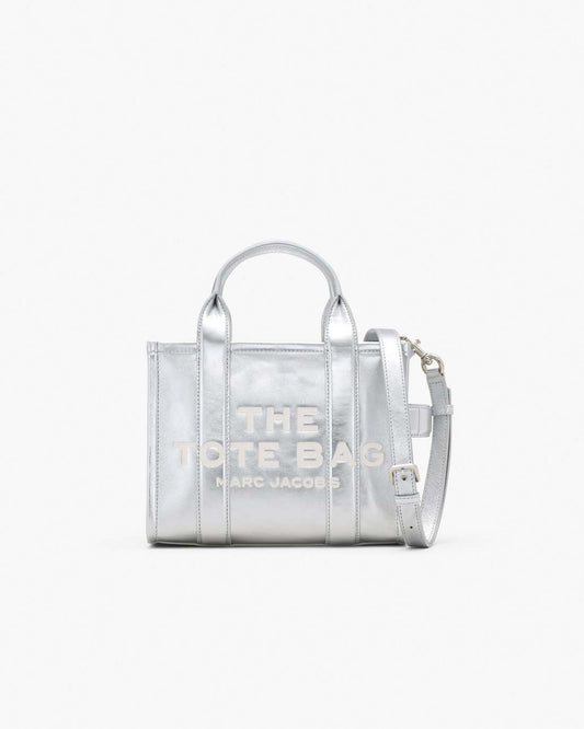 Marc Jacobs The Metallic Leather Small Tote Bag Metallic Silver