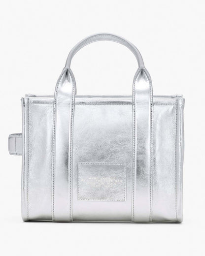 Marc Jacobs The Metallic Leather Small Tote Bag Metallic Silver