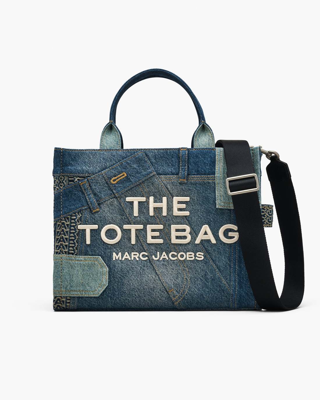 Marc Jacobs The Deconstructed Denim Medium Tote Bag Indigo Multi