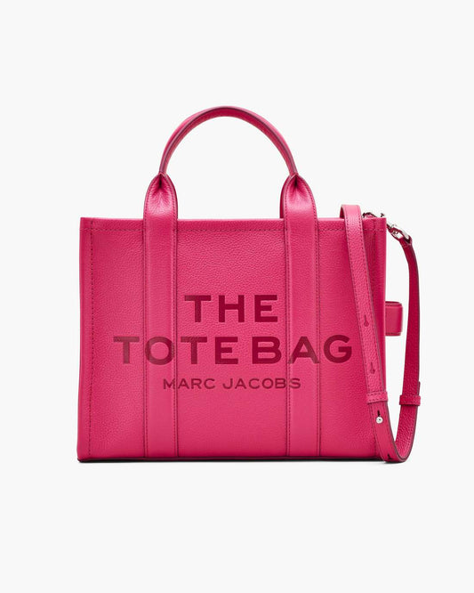 Marc Jacobs The Leather Medium Tote Bag Raspberry Pink