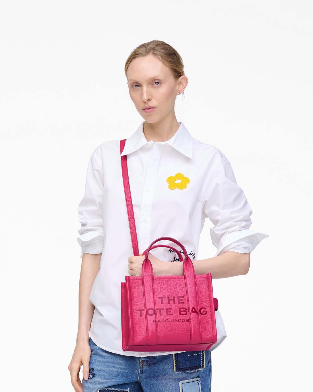 Marc Jacobs The Leather Small Tote Bag Raspberry Pink