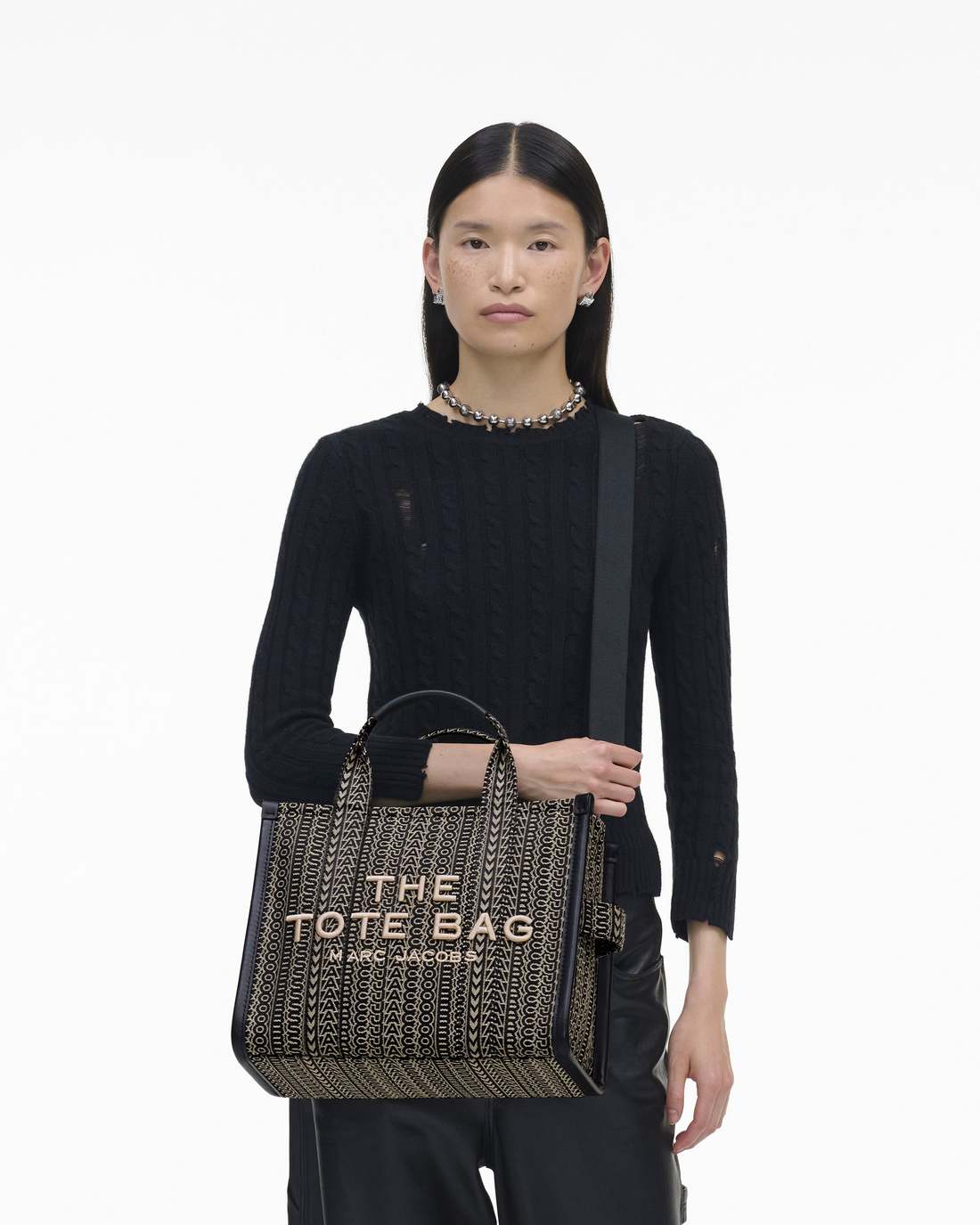 Marc Jacobs The Monogram Jacquard Medium Tote Bag Beige Multi