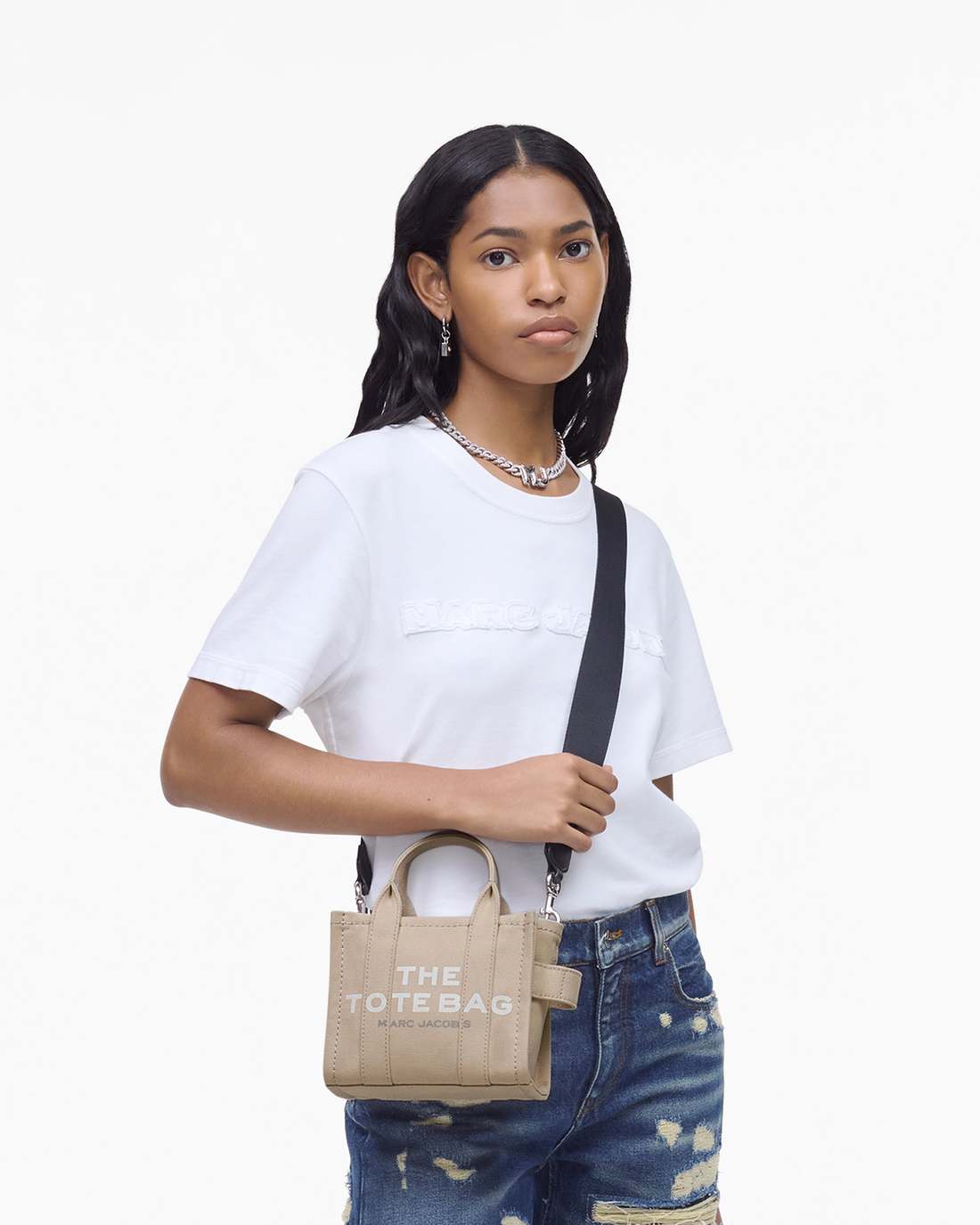 Marc Jacobs The Canvas Crossbody Tote Bag Beige