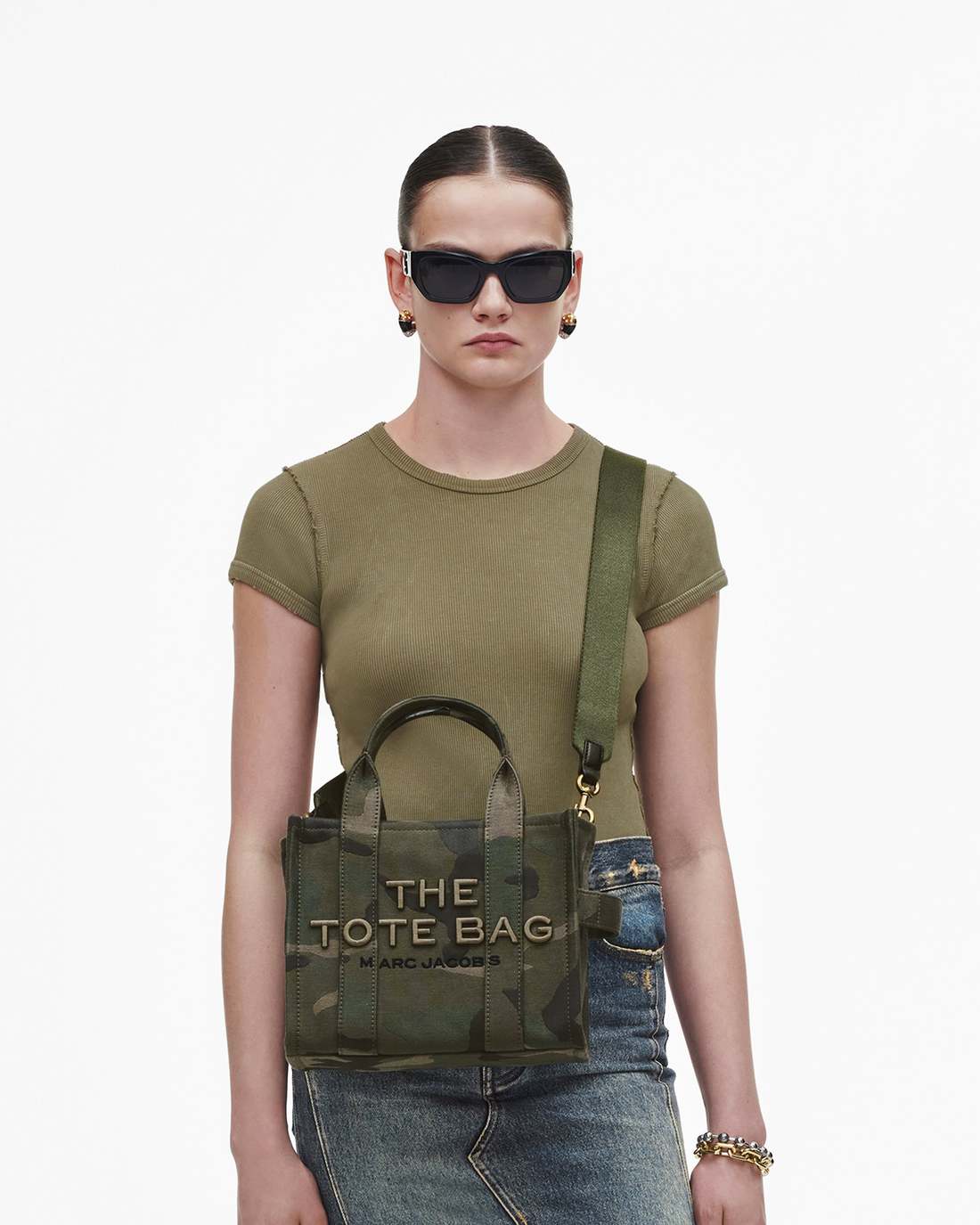 Marc Jacobs The Camo Jacquard Small Tote Bag Camo Multi