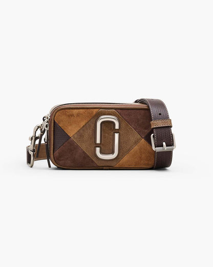 Marc Jacobs The Suede Patchwork Snapshot Brown Multi