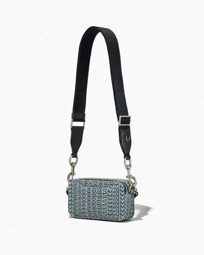 Marc Jacobs The Washed Monogram Denim Snapshot Sun Faded Denim