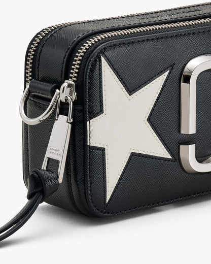 Marc Jacobs The Star Patchwork Leather Snapshot Black/White