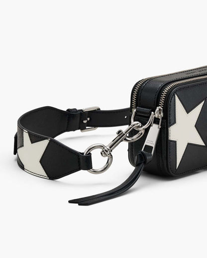 Marc Jacobs The Star Patchwork Leather Snapshot Black/White
