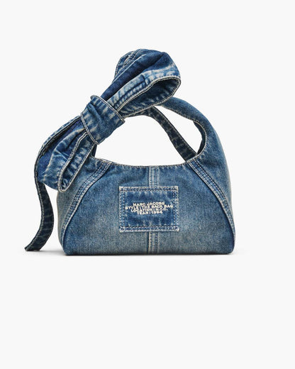 Marc Jacobs The Bow Denim Mini Sack Bag Medium Wash Indigo