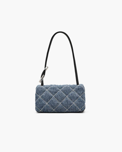 Marc Jacobs The Quilted Denim Mini Dual Shoulder Bag Light Wash Indigo