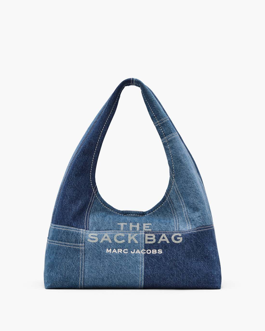 Marc Jacobs The Patchwork Denim Sack Bag Blue Denim