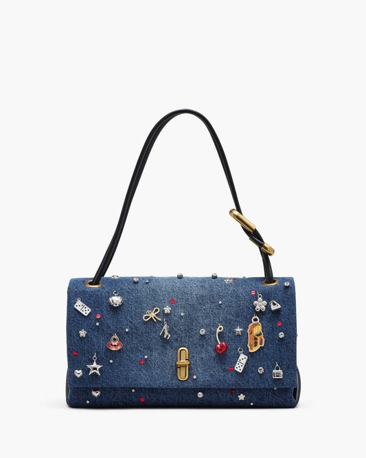 Marc Jacobs The Trinket Charm Denim Large Dual Bag Medium Wash Multi