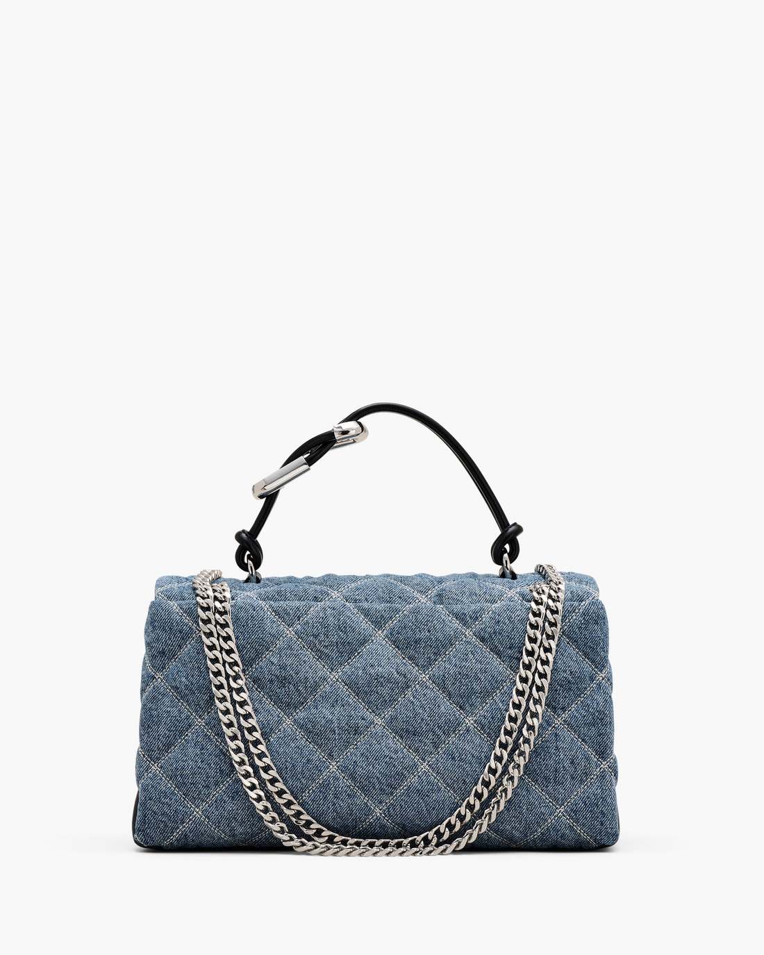 Marc Jacobs The Quilted Denim Dual Convertible Shoulder Bag Light Wash Indigo
