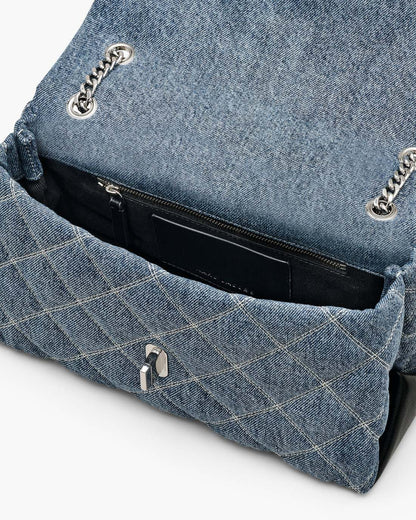 Marc Jacobs The Quilted Denim Dual Convertible Shoulder Bag Light Wash Indigo