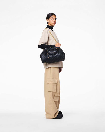 Marc Jacobs Re-Edition Quilted Leather Stam Bag Black