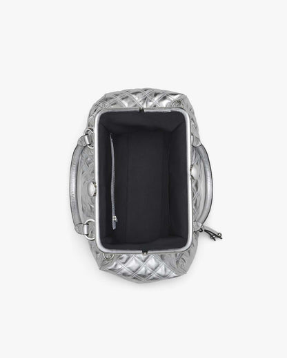 Marc Jacobs Re-Edition Quilted Metallic Leather Stam Bag Silver