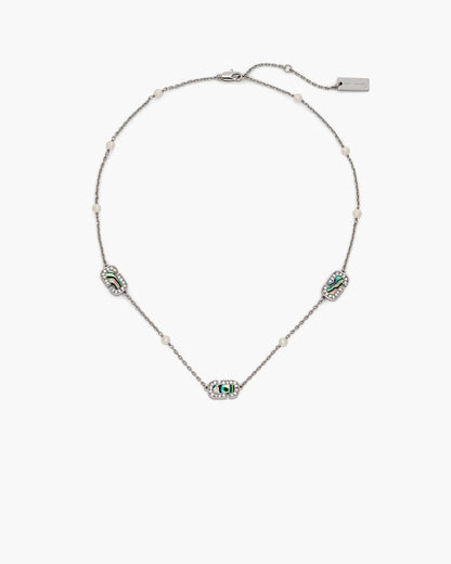 Marc Jacobs The J Marc Luxe Station Necklace Silver/Crystal