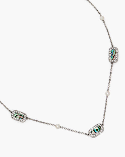 Marc Jacobs The J Marc Luxe Station Necklace Silver/Crystal