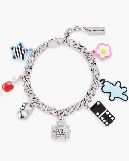 Marc Jacobs The Sticker Charm Bracelet Silver Multi