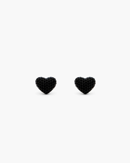 Marc Jacobs The Heart Balloon Pave Earrings Black/Black Crystal