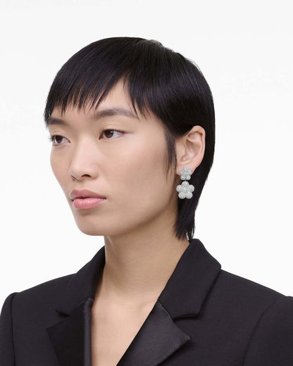 Marc Jacobs The Daisy Balloon Drop Earrings Silver/Crystal