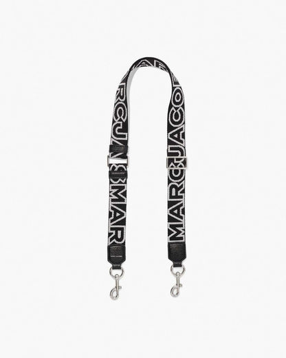 Marc Jacobs The Thin Outline Logo Webbing Strap Black/Silver