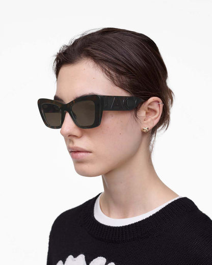 Marc Jacobs The Bold Logo Cat Eye Sunglasses Havana