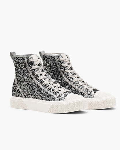 Marc Jacobs The Sequin High Top Sneaker Silver