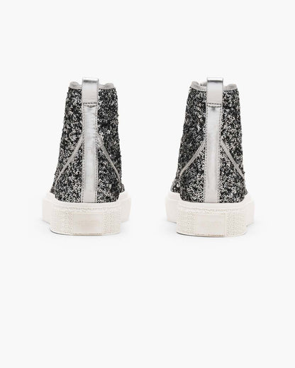 Marc Jacobs The Sequin High Top Sneaker Silver