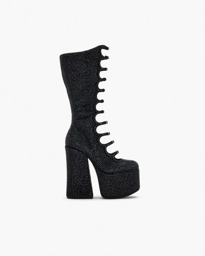 Marc Jacobs The Rhinestone Kiki Knee-High Boot Black/Black