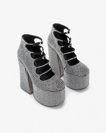 Marc Jacobs The Rhinestone Kiki Ankle Boot Black/Crystal