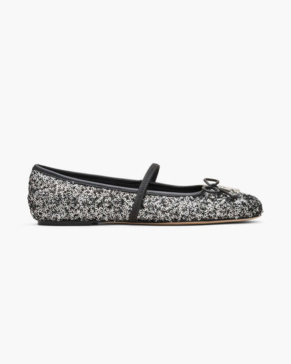 Marc Jacobs The Sequin Sabrina Ballerina Silver