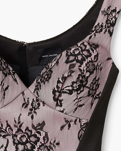 Marc Jacobs Sculpted Lace Shadow Dress Black Multi