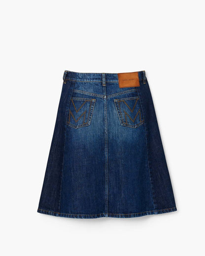 Marc Jacobs Two Tone Shadow Denim Skirt Dark Slub Indigo